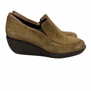 Donald J. Pliner Tan Suede Wedge Loafers